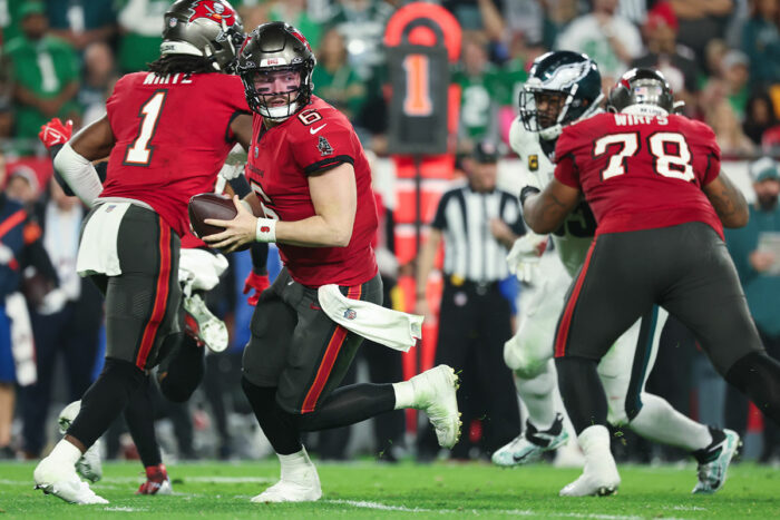 Bucs Qb Baker Mayfield, Rb Rachaad White And Lt Tristan Wirfs