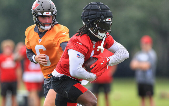 Bucs Rb Rachaad White And Qb Baker Mayfield