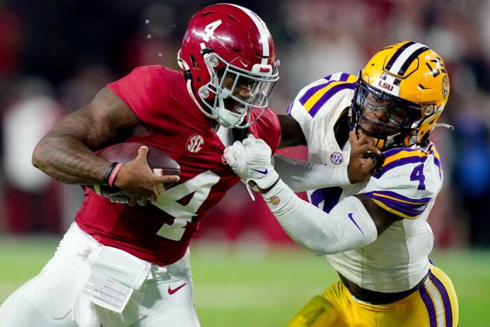 Alabama Qb Jalen Milroe And Lsu Edge Harold Perkins Jr.