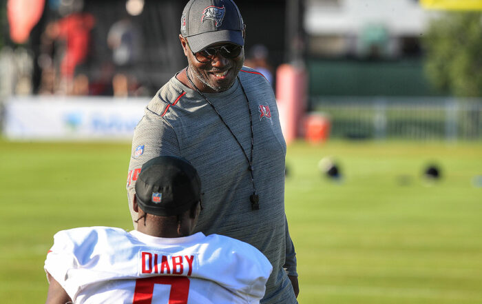 Bucs Hc Todd Bowles And Olb Yaya Diaby
