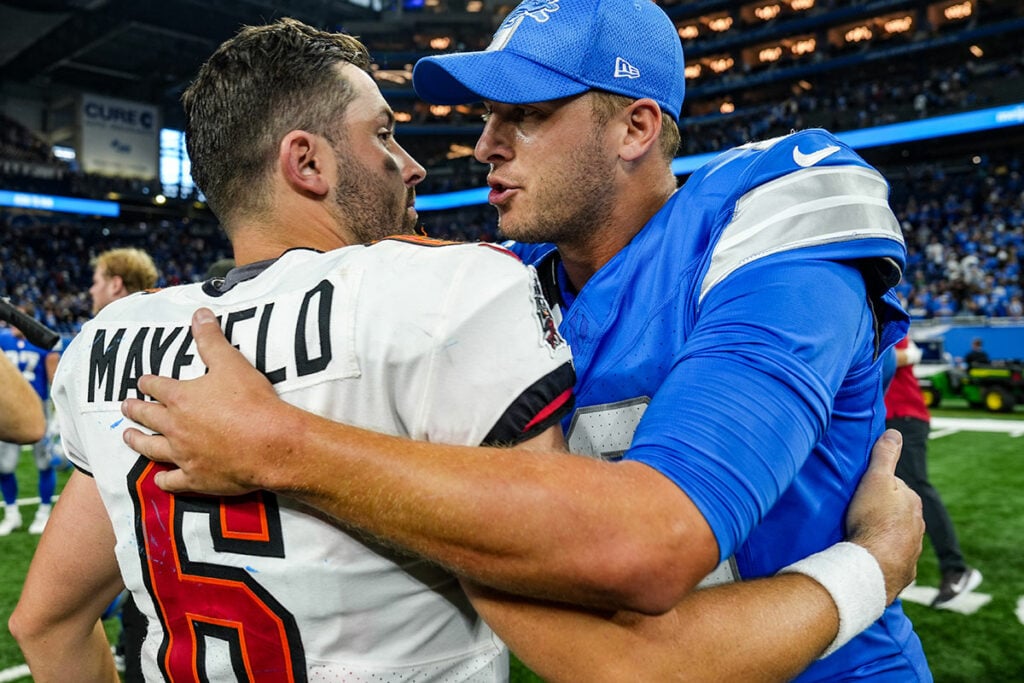 Bucs' 2025 Schedule Unveiled 3 Bucs Qb Baker Mayfield And Lions Qb Jared Goff