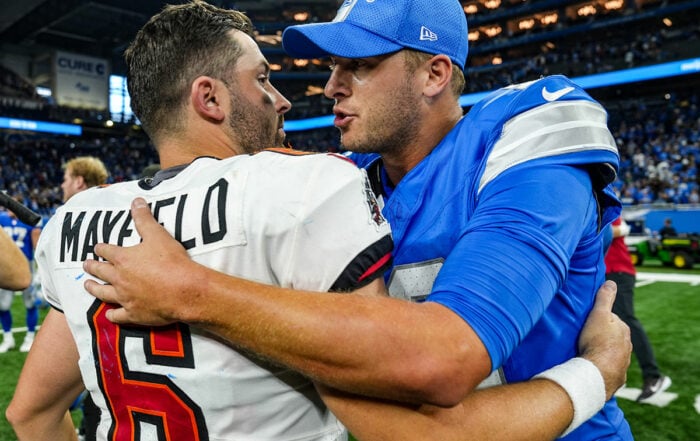 Bucs Qb Baker Mayfield And Lions Qb Jared Goff