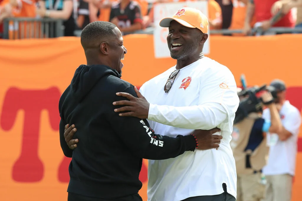 Sr'S Pick-6 Preview: Bucs At Falcons 2 Bucs Hc Todd Bowles And Falcons Hc Raheem Morris