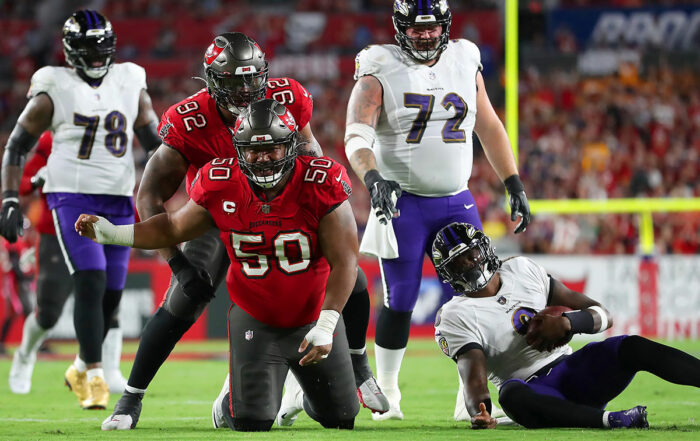 Bucs Dts Vita Vea And Will Gholston And Ravens Qb Lamar Jackson