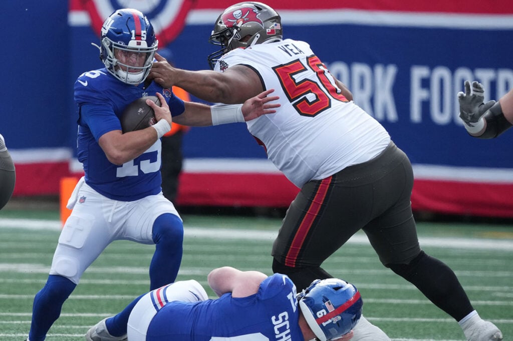 Bucs Defensive Stat Projections For 2025 4 Bucs Dt Vita Vea And Giants Qb Tommy Devito
