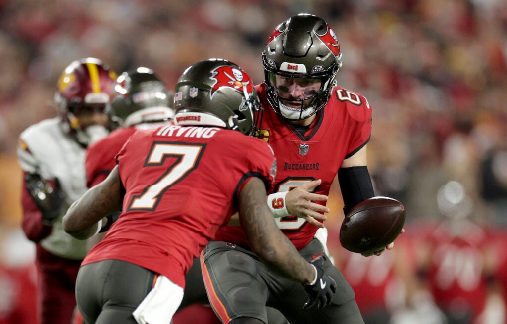 Bucs Qb Baker Mayfield, Rb Bucky Irving - Photo By: Usa Today