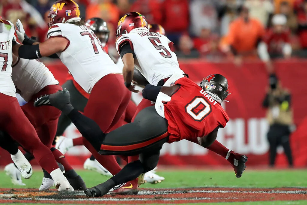 Bucs Olb Yaya Diaby And Commanders Qb Jayden Daniels