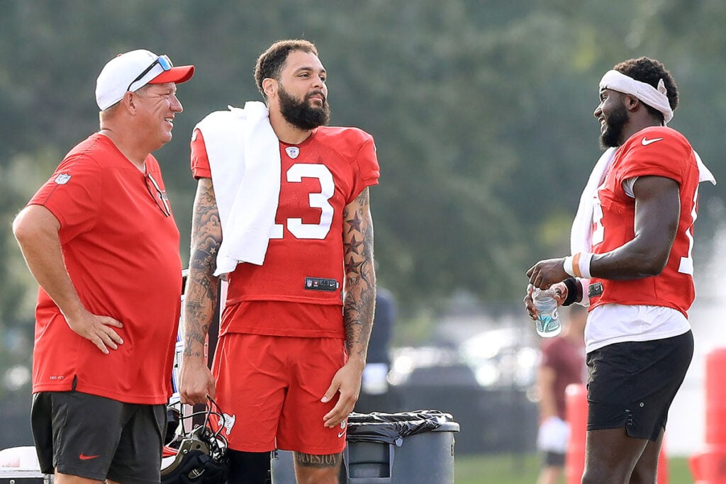 Chris Godwin Making A Notable Change Ahead Of This Season 3 Bucs Gm Jason Licht And Wrs Mike Evans And Chris Godwin Jr.