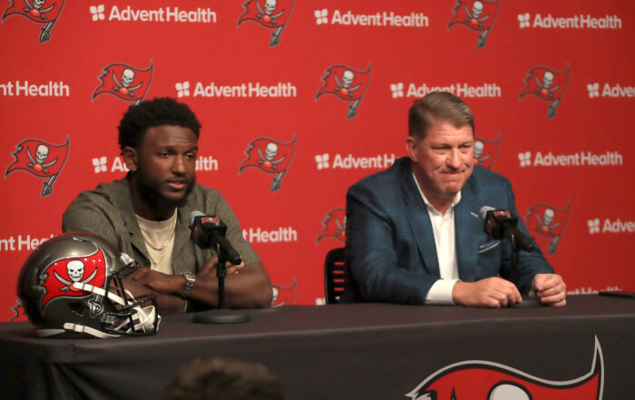 Bucs Wr Chris Godwin And Gm Jason Licht, Photo By: Cliff Welch P/R