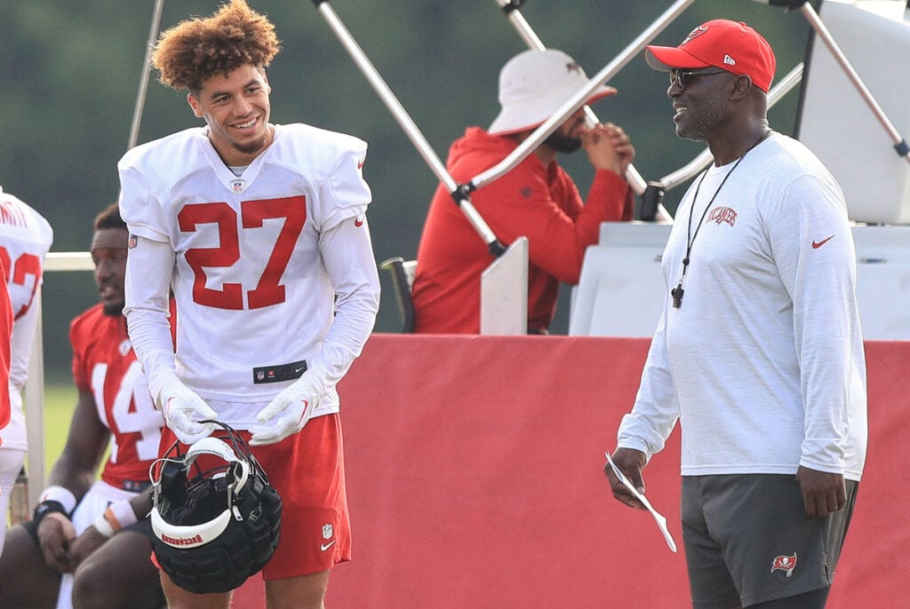 Zyon Mccollum Wants Bucs' Secondary To Build Brotherhood 3 Bucs Cb Zyon Mccollum And Head Coach Todd Bowles