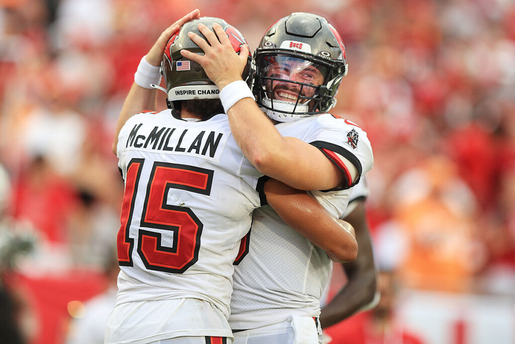 Bucs Wr Jalen Mcmillan And Qb Baker Mayfield