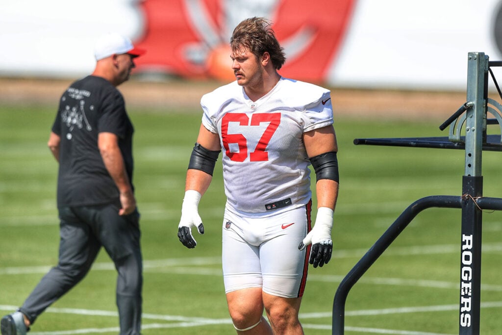 Bucs' Luke Goedeke Can Never Have Enough Intensity At Practice 3 Bucs Rt Luke Goedeke