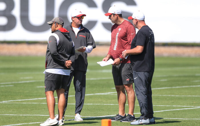 Bucs Oc Josh Grizzard And Ol Coaches Kevin Carberry And Brian Piccuci