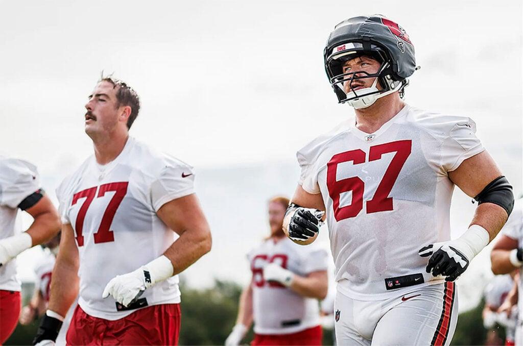 Charlie Heck Set To Salvage Bucs Lt Spot After Tristan Wirfs Injury 3 Bucs Ots Charlie Heck And Luke Goedeke