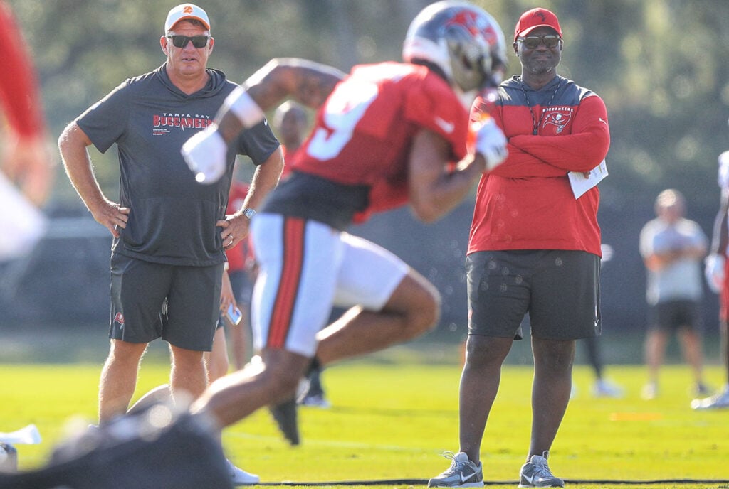 Bucs Gm Jason Licht, Hc Todd Bowles And Wr Emeka Egbuka