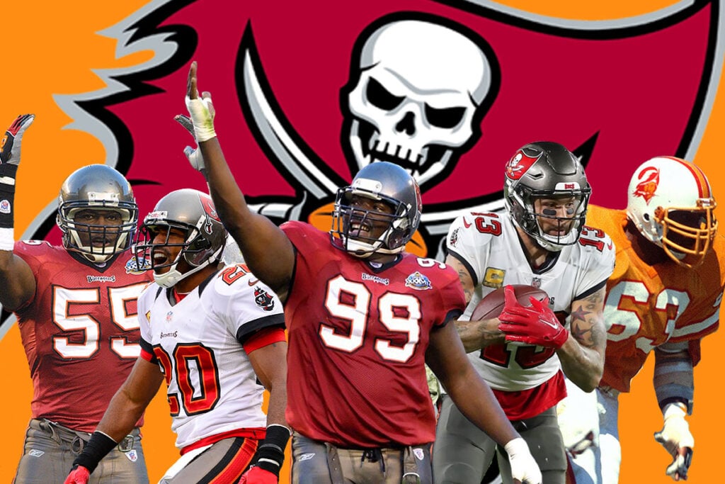 Bucs Legends Derrick Brooks, Ronde Barber, Warren Sapp, Mike Evans And Lee Roy Selmon