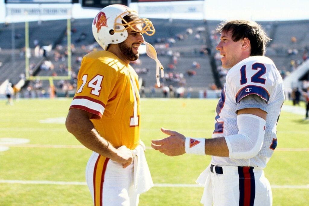 Watch: Bucs' 50 Most Memorable Games – Part 1 2 Former Bucs Qb Vinny Testaverde And Former Bills Qb Jim Kelly