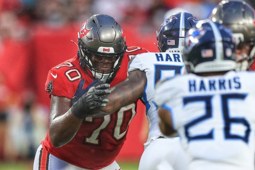Bucs Vs. Titans: Most Disappointing In Preseason Week 1 4 Bucs Offensive Tackle Ben Chukwuma - Photo By: Cliff Welch P/R