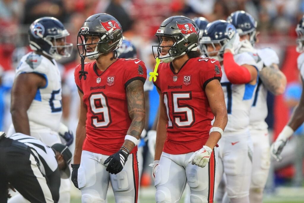 Bucs Vs. Titans: Most Impressive In Preseason Week 1 5 Bucs Wrs Emeka Egbuka And Jalen Mcmillan - Photo By: Cliff Welch P/R
