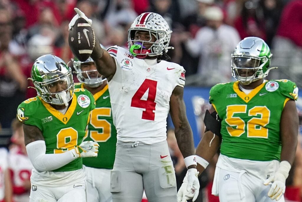 Pewter Pick$ &Amp;Amp; Prop$: Texas-Ohio State, Lsu–Clemson &Amp;Amp; More Cfb Bets! 2 Ohio State Wr Jeremiah Smith - Photo By: Usa Today