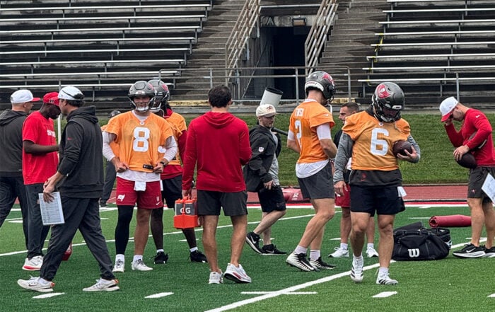 Bucs Qbs Baker Mayfield, Kyle Trask And Connor Bazelak