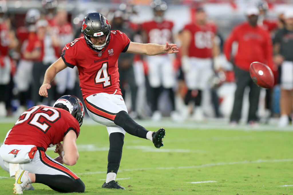 Bucs Kicker Chase Mclaughlin And Punter Riley Dixon -Photo By: Cliff Welch P/R