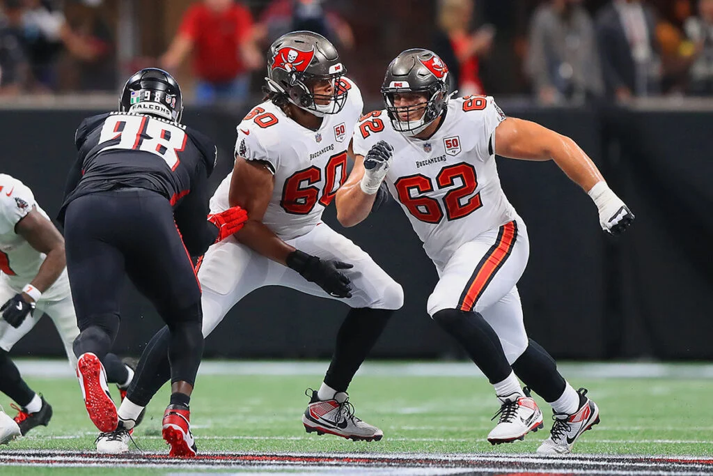 Bucs' Surprise O-Line Shakeup Worked Vs. Falcons 3 Bucs Lg Michael Johnson And Lt Graham Barton