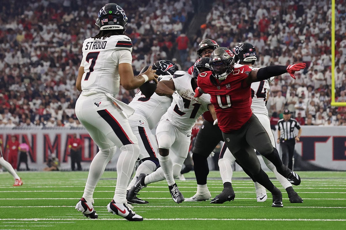 Bucs Olb Yaya Diaby And Texans Qb C.j. Stroud