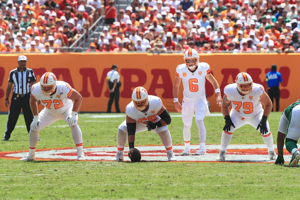 Baker Mayfield: The Bucs' Resilient, Mentally Tough Leader 4 Bucs Lg Luke Haggard, C Ben Bredeson, Qb Baker Mayfield And Rg Elijah Klein