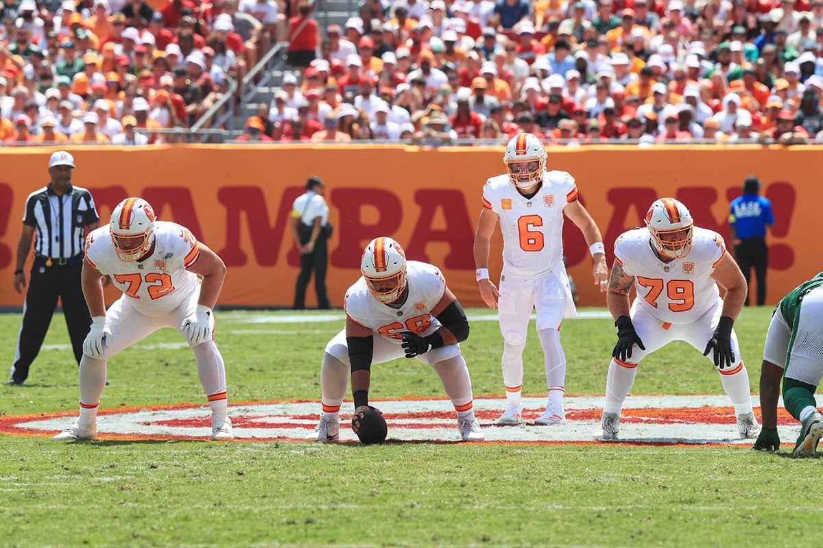Bucs Vs. Jets: Most Disappointing In Week 3 3 Bucs Lg Luke Haggard, C Ben Bredeson, Qb Baker Mayfield And Rg Elijah Klein