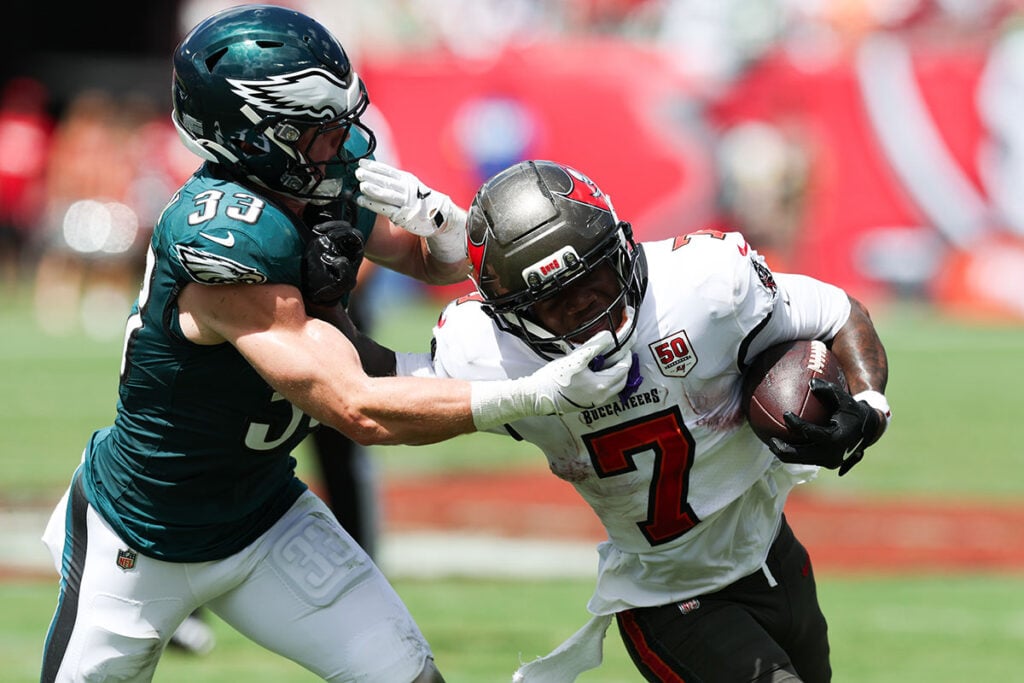 Bucs Rb Bucky Irving And Eagles Cb Cooper Dejean