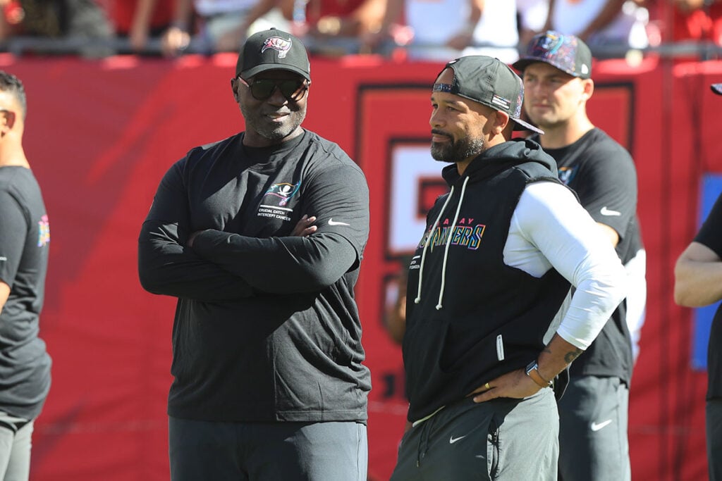 Bucs Head Coach Todd Bowles And Olbs Coach Larry Foote