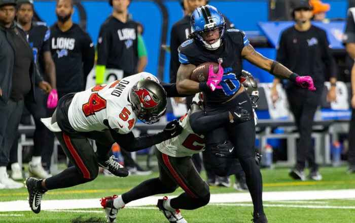 Lions Rb Jahmyr Gibbs And Bucs Lb Lavonte David