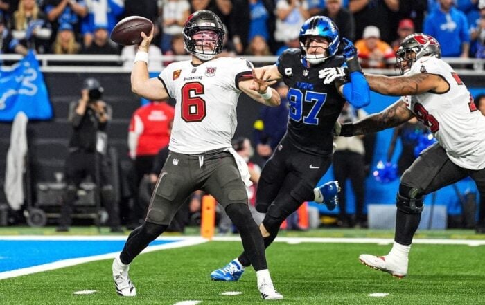 Bucs Qb Baker Mayfield And Lions De Aidan Hutchinson