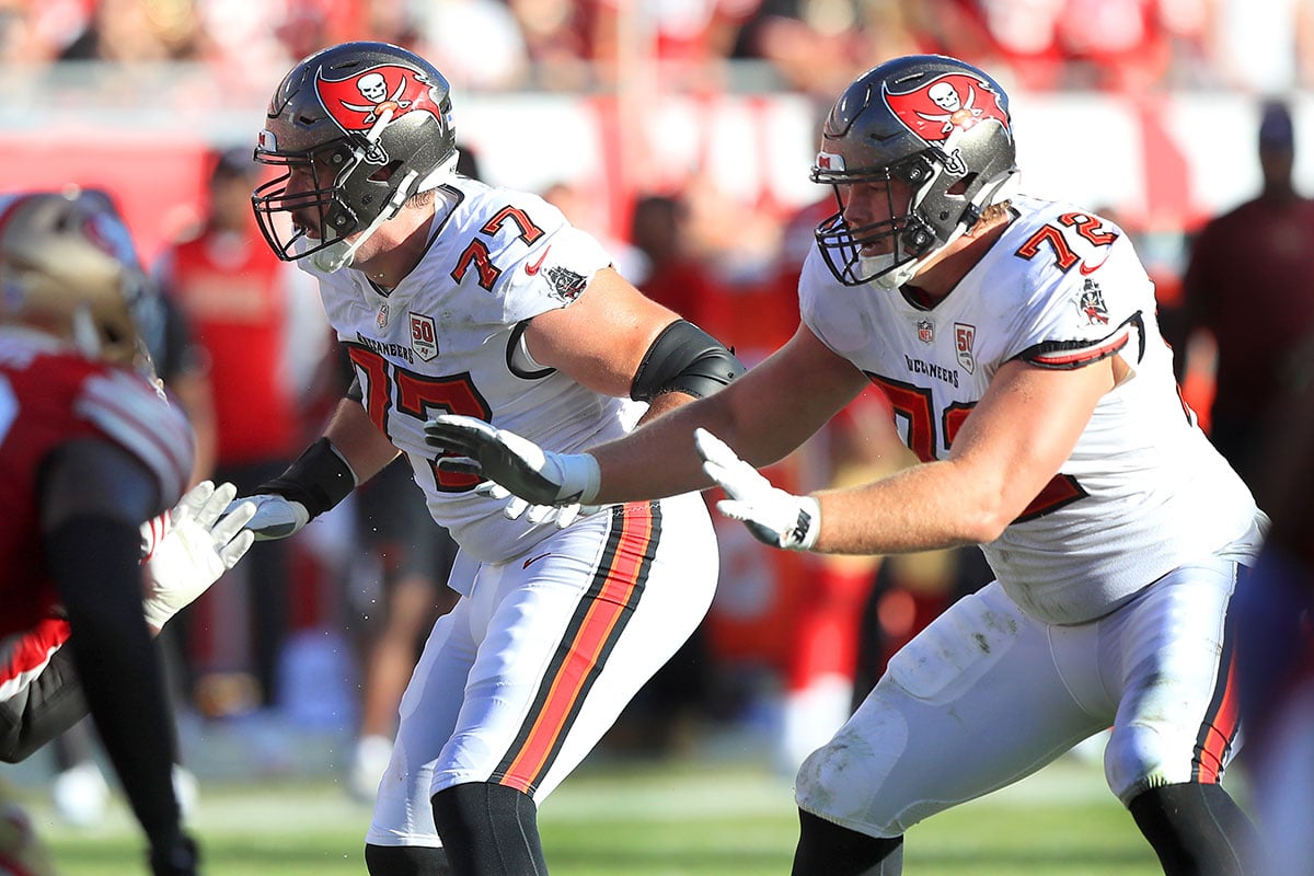 Haggard-Luke-Charlie-Heck-Bucs-49Ers-Pass-Pro Haggard Luke Charlie Heck Bucs 49Ers Pass Pro