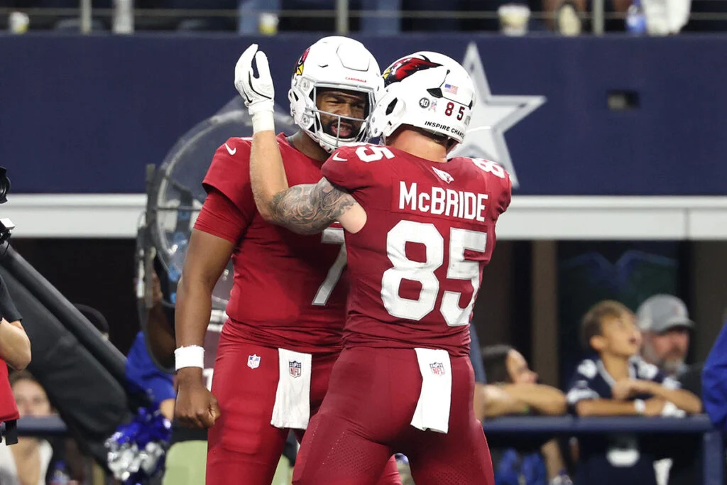 Sr'S Pick-6 Preview: Bucs Vs. Cardinals 5 Cardinals Te Trey Mcbride And Qb Jacoby Brissett