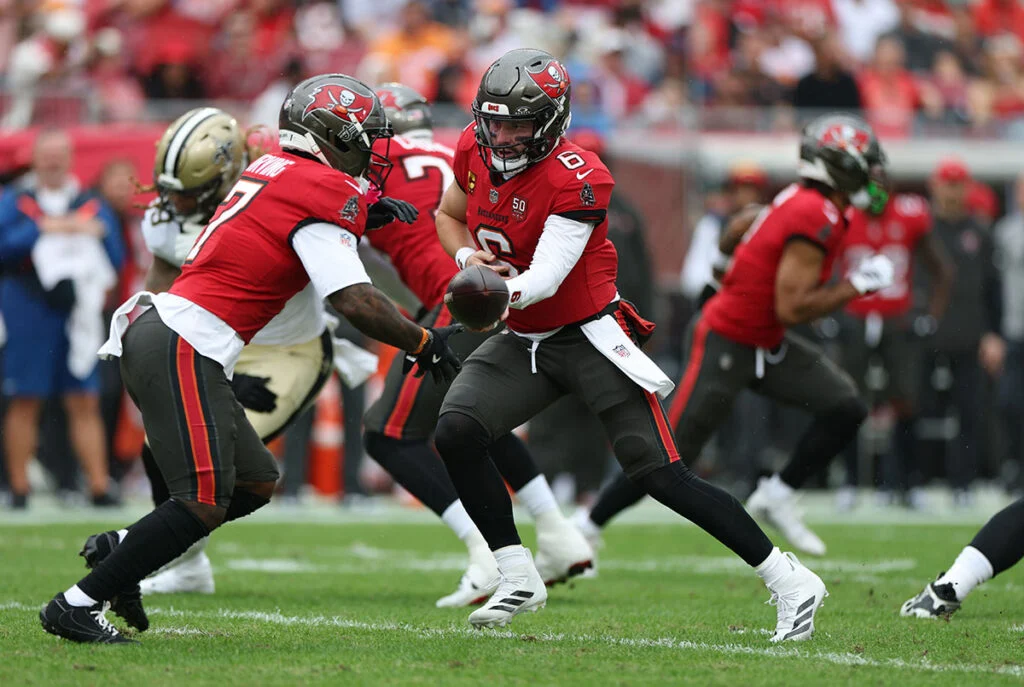 Bucs Look Downright Pathetic In 24-20 Loss To Saints 5 Bucs Qb Baker Mayfield And Rb Bucky Irving