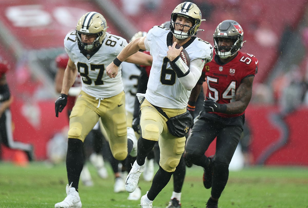 Shough-Tyler-Lavonte-David-Bucs-Saints-Td-Run Saints Qb Tyler Shough And Bucs Ilb Lavonte David