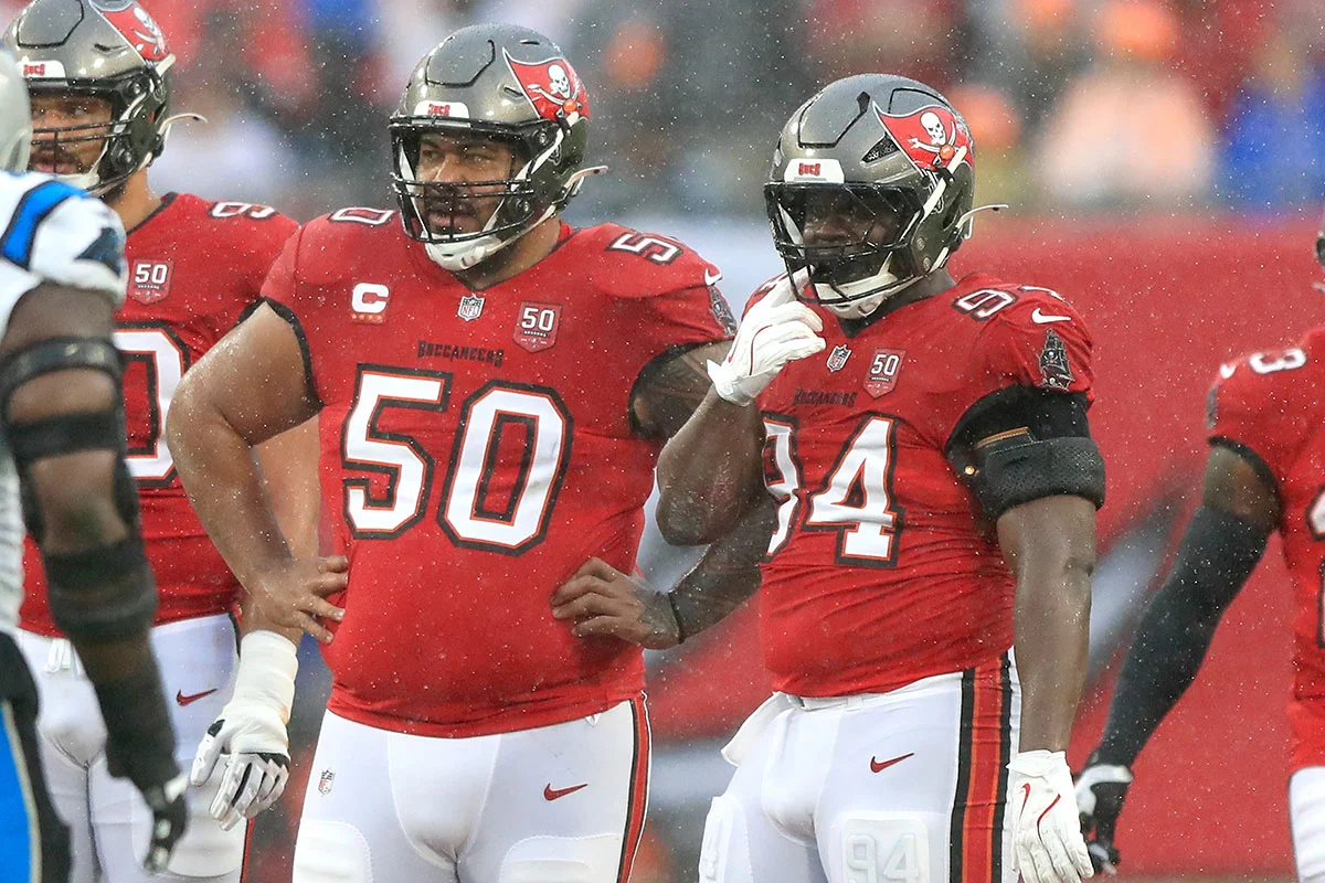 Vea-Vita-Calijah-Kancey-Bucs-Panthers-Rain Bucs Dts Vita Vea And Calijah Kancey