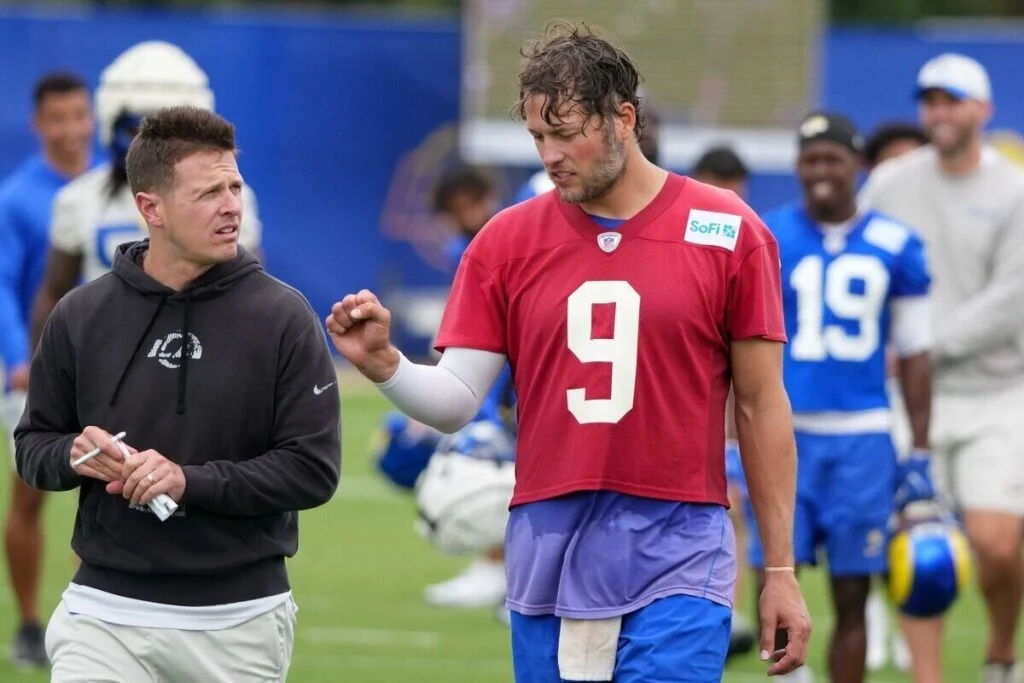 Rams Oc Mike Lafleur And Qb Matthew Stafford