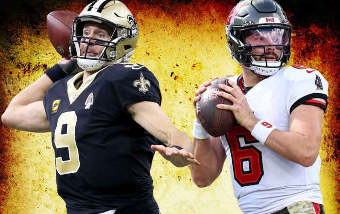 Former Saints Qb Drew Brees And Bucs Qb Baker Mayfield