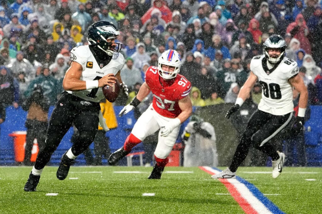 Eagles Qb Jalen Hurts And Bills De Joey Bosa