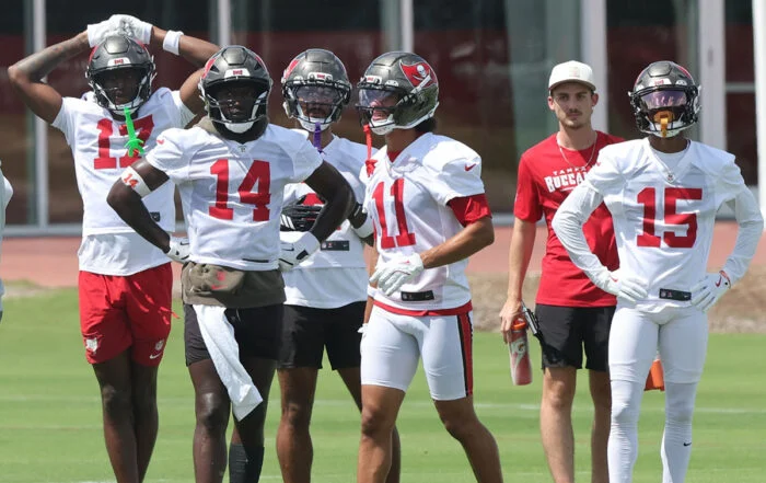 Bucs Wrs Ted Hurst, Chris Godwin Jr., Emeka Egbuka, Jalen Mcmillan And Tez Johnson