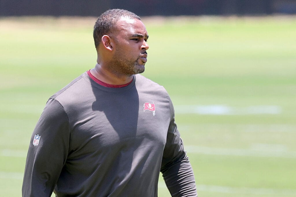 Bucs Dl Coach Marcus West Brings Energy That Resonates Through The Building 2 Bucs Dl Coach Marcus West