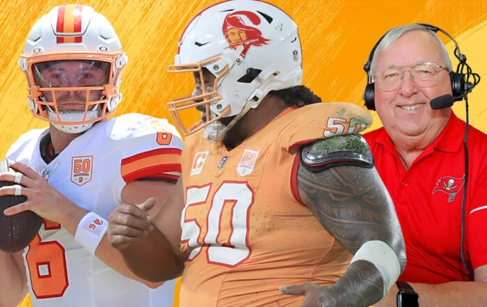 Bucs Qb Baker Mayfield And Dt Vita Vea And Gene Deckerhoff