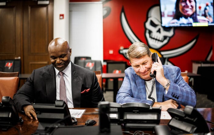 Bucs Head Coach Todd Bowles And Gm Jason Licht