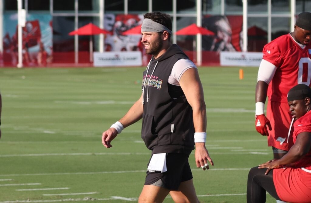 Pewter Report Podcast: Heated Baker Mayfield On Fire At Bucs Camp 7 Bucs Qb Baker Mayfield - Photo By: Cliff Welch P/R