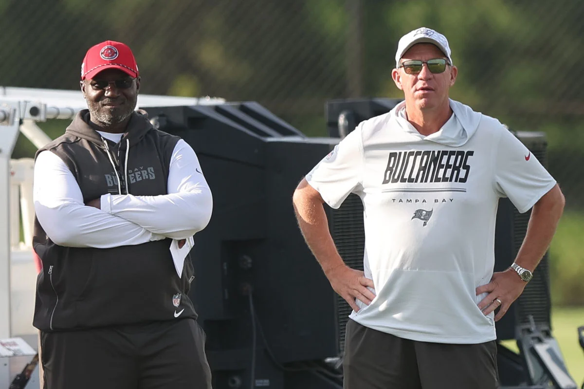 Bowles-Todd-Jason-Licht-Bucs-Camp-Look-Ahead Bucs Hc Todd Bowles And Gm Jason Licht