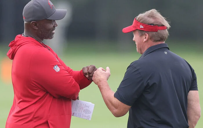 Bucs Head Coach Todd Bowles And Former Bucs Head Coach Jon Gruden