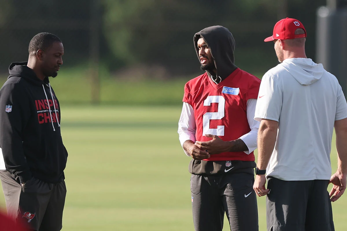 Bucs Wrs Coach Bryan Mcclendon And Wr Emeka Egbuka